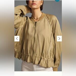 Anthropologie Ruffled Bomber Jacket